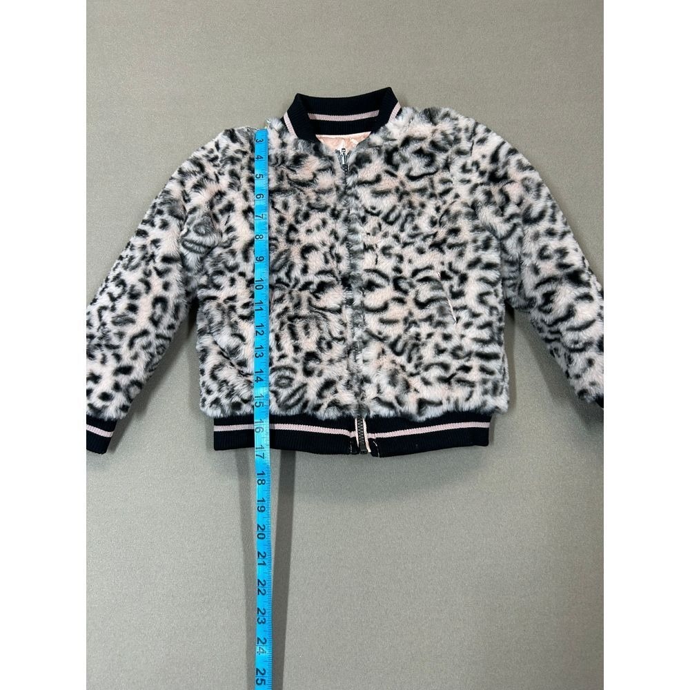 Andy & Evan Girls Furry‎ Cheetah Print Puffer Size 5 - Picture 3 of 7